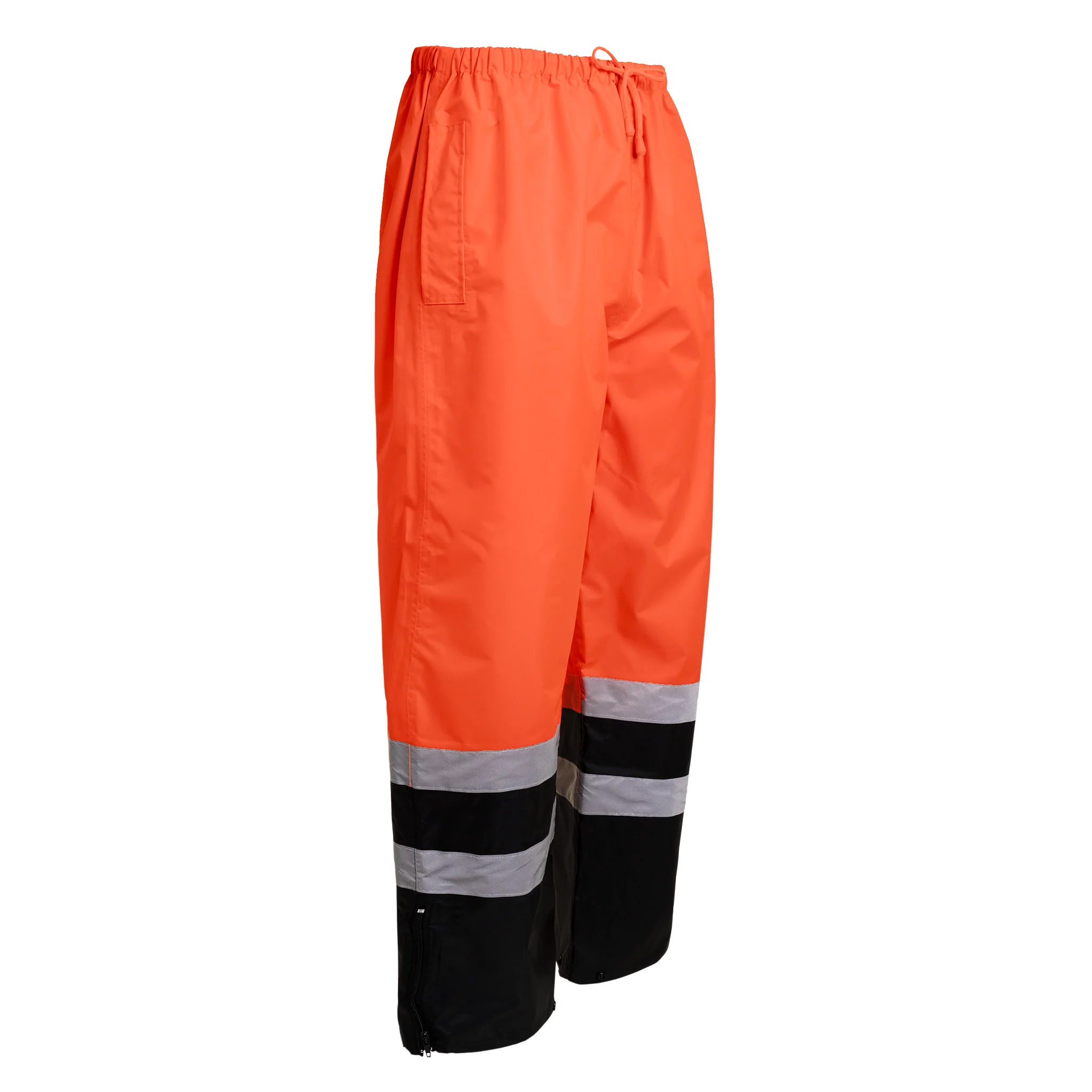 Hi-Vis Yellow/Black Rain Pants with Reflective Strips - Image 6